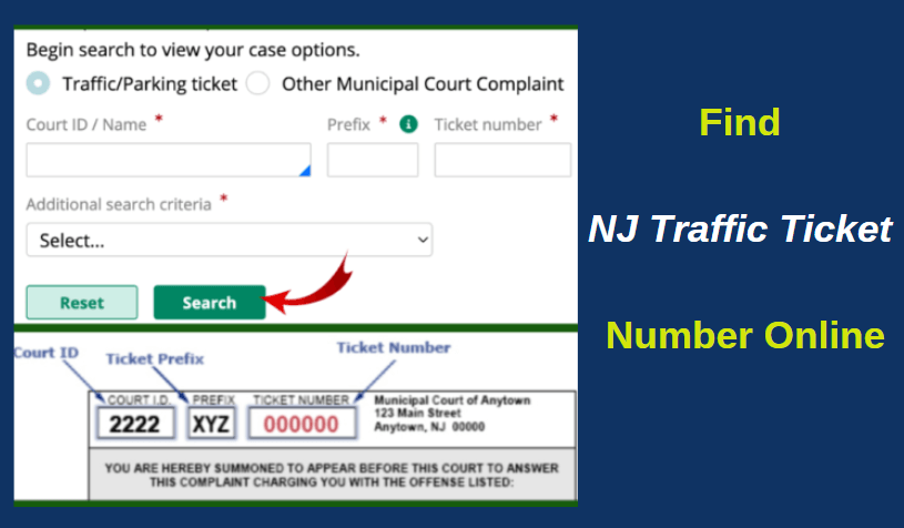 Find NJ Traffic Ticket Number Online