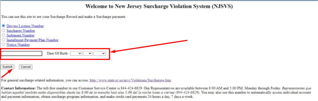 Pay NJ Surcharge fines at www.njsurcharge.com